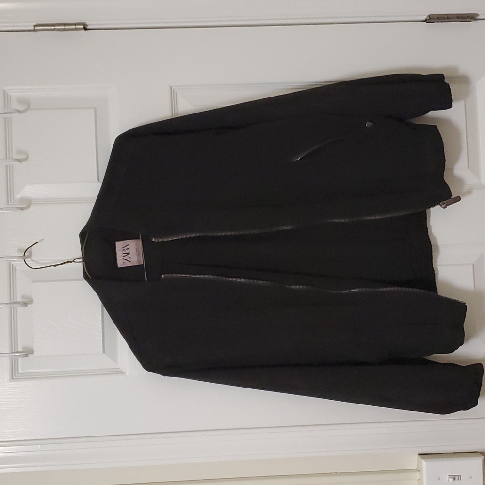 Zara faux suede jacket black small